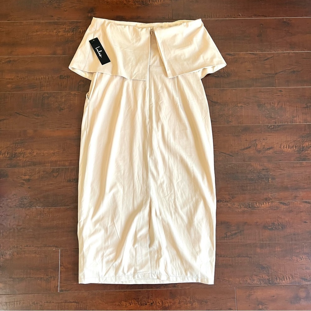 LULU’S Lots Of Love Ivory Strapless Midi Dress Size Small - Picture 6 of 14